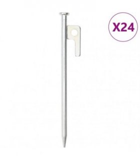 vidaXL Tent Pegs 24 pcs 20 cm 9 mm Galvanised Steel