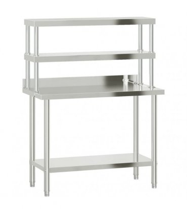 vidaXL Kitchen Work Table with Overshelf 110x55x150 cm Stainless Steel