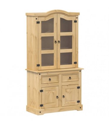 vidaXL Glass Display Cabinet Corona 100x48.5x179 cm Solid Wood Pine