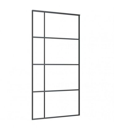 vidaXL Sliding Door with Hardware Set Black 102.5x205 cm ESG Glass