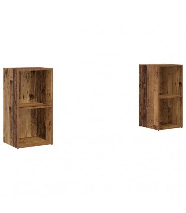vidaXL TV Cabinet Set 2 pcs Old Wood 72 x 35 x 36.5 cm Engineered Wood