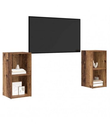 vidaXL TV Cabinet Set 2 pcs Old Wood 72 x 35 x 36.5 cm Engineered Wood