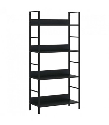 vidaXL 4-Layer Book Shelf Black 60x27.6x124.5 cm Engineered Wood