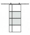 vidaXL Sliding Door with Hardware Set 90x205 cm Tempered Glass and Aluminium