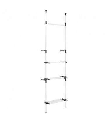 vidaXL Telescopic Wardrobe System with Rods and Shelf Aluminium