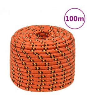 vidaXL Boat Rope Orange 14 mm 100 m Polypropylene