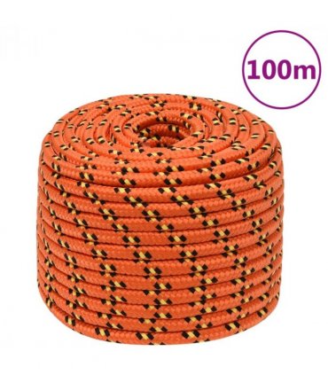 vidaXL Boat Rope Orange 14 mm 100 m Polypropylene