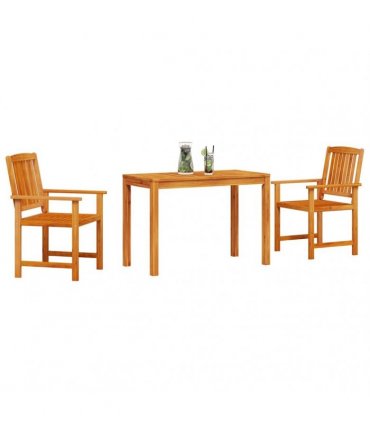 vidaXL Garden Dining Set 3 pcs Brown Solid Acacia Wood