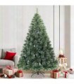 vidaXL Artificial Hinged Christmas Tree Snow Flocked Green 210 cm