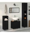 vidaXL Bathroom Furniture Set 3 pcs Black Oak 30 x 30 x 190 cm