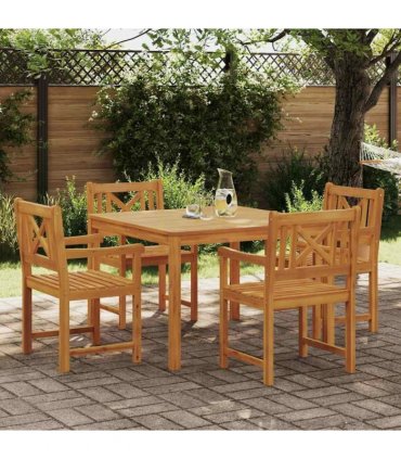 vidaXL Garden Dining Set 5 pcs Brown Solid Acacia wood