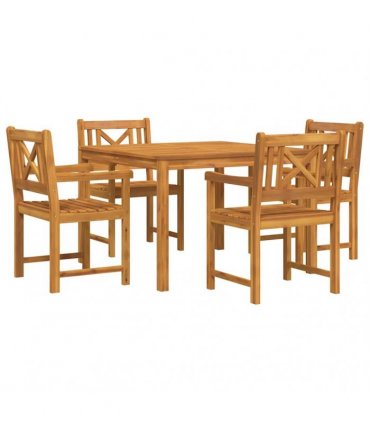 vidaXL Garden Dining Set 5 pcs Brown Solid Acacia wood