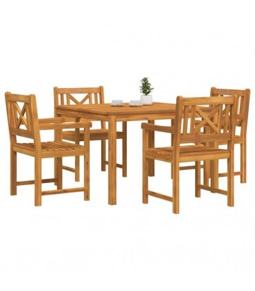vidaXL Garden Dining Set 5 pcs Brown Solid Acacia wood