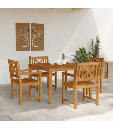 vidaXL Garden Dining Set 5 pcs Brown Solid Acacia wood