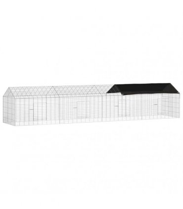vidaXL Rabbit Cage Silver 400 x 78 x 78 cm Galvanised Steel