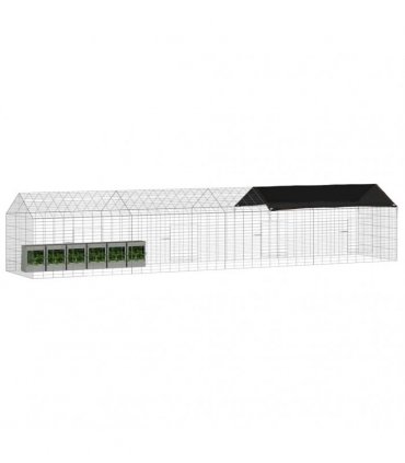 vidaXL Rabbit Cage Silver 400 x 78 x 78 cm Galvanised Steel