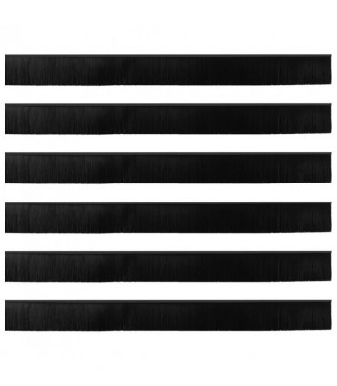 vidaXL Self-adhesive Door Brush Seals 6 pcs Black 100 cm