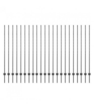 vidaXL Fence Post 22 pcs Grey 200 cm Steel