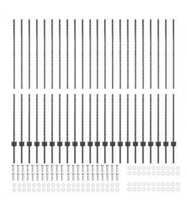 vidaXL Fence Post 22 pcs Grey 200 cm Steel