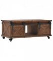 vidaXL Coffee Table Solid Fir Wood 91x51x38 cm Brown