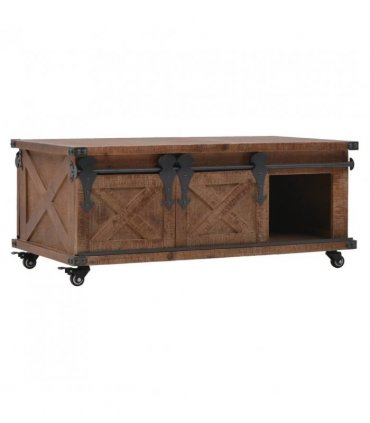 vidaXL Coffee Table Solid Fir Wood 91x51x38 cm Brown