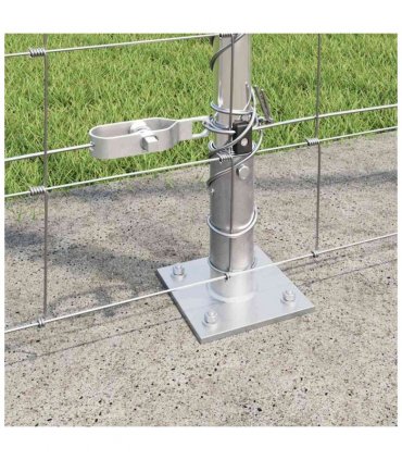 vidaXL Welded Wire Fence with Concrete Base 50 x 1.5 m Silver Mesh