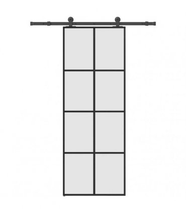 vidaXL Sliding Door with Hardware Set 76x205 cm ESG Glass&Aluminium