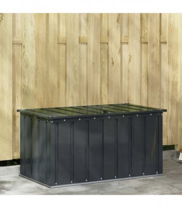 vidaXL Garden Storage Box Black 101 x 56.5 x 50 cm Steel