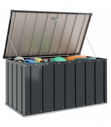 vidaXL Garden Storage Box Black 101 x 56.5 x 50 cm Steel