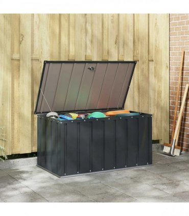 vidaXL Garden Storage Box Black 101 x 56.5 x 50 cm Steel
