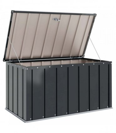vidaXL Garden Storage Box Black 101 x 56.5 x 50 cm Steel