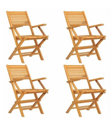 vidaXL Garden Dining Set | Teak | Solid teak wood | Small | Foldable