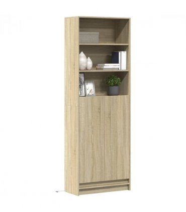 vidaXL Highboard with LED Sonoma Oak 69x32.5x200 cm Engineered Wood