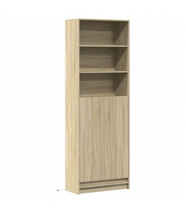 vidaXL Highboard with LED Sonoma Oak 69x32.5x200 cm Engineered Wood