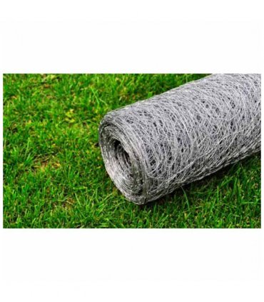 vidaXL Chicken Wire Fence Galvanised Steel 25x1 m Silver