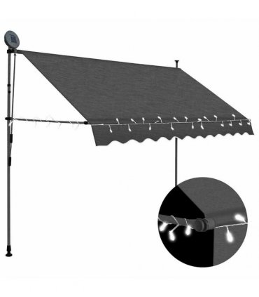 vidaXL Manual Retractable Awning with LED 250 cm Anthracite