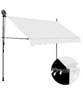 vidaXL Manual Retractable Awning with LED 300 cm Cream