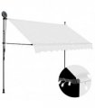 vidaXL Manual Retractable Awning with LED 300 cm Cream