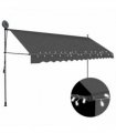 vidaXL Manual Retractable Awning with LED 400 cm Anthracite