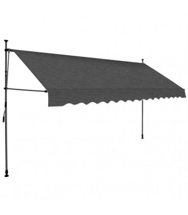 vidaXL Manual Retractable Awning with LED 400 cm Anthracite