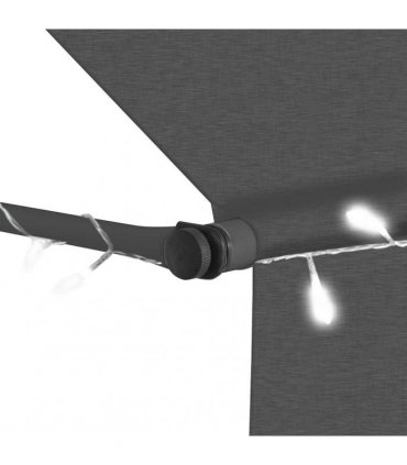 vidaXL Manual Retractable Awning with LED 400 cm Anthracite