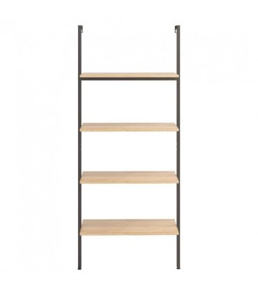vidaXL 4-Tier Leaning Shelf Light Brown and Black 64x35x152.5 cm