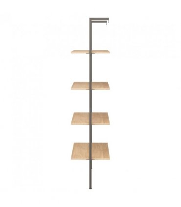 vidaXL 4-Tier Leaning Shelf Light Brown and Black 64x35x152.5 cm