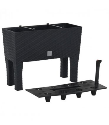 vidaXL Raised Garden Bed Anthracite 60x25x46 cm PP Rattan
