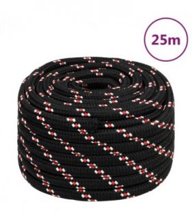 vidaXL Boat Rope Black 20 mm 25 m Polypropylene