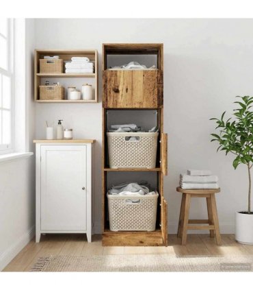 vidaXL Laundry Cabinet with Storage Artisan Oak Engineered wood