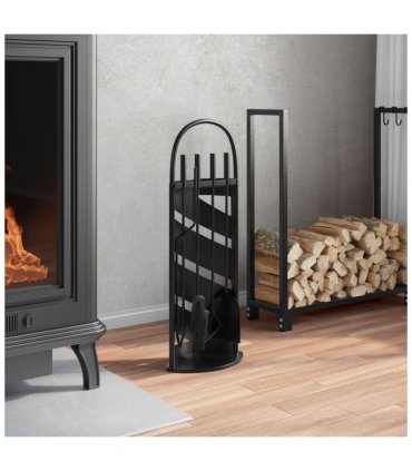 vidaXL 5 Piece Fireplace Tool Set 23x15x66 cm Steel