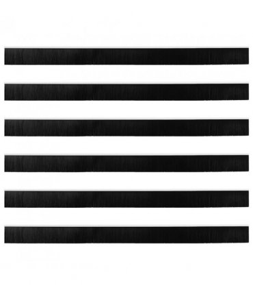 vidaXL Self-adhesive Door Brush Seals 6 pcs White 100 cm