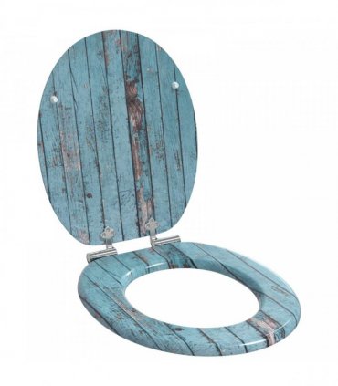 vidaXL Soft-Close Toilet Seat Blue 44 x 38 cm MDF board