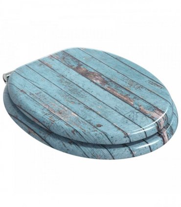 vidaXL Soft-Close Toilet Seat Blue 44 x 38 cm MDF board